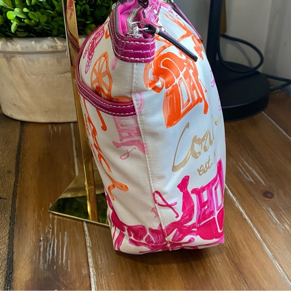 Coach Horse and Carriage Scarf Print Tote Shoulder Bag - Picture 7 of 15